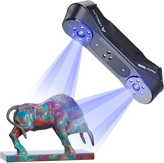 Creality CR-Scan Raptor Pro 3D Scanner for 3D Printers, 22+7 Blue Laser & NIR Handheld Scanner, 0.02mm Accuracy, 60fps High Speed & 5MM to 4M Objects, 24-bit Full Color Scanning, for Windows macOS Raptor Pro
