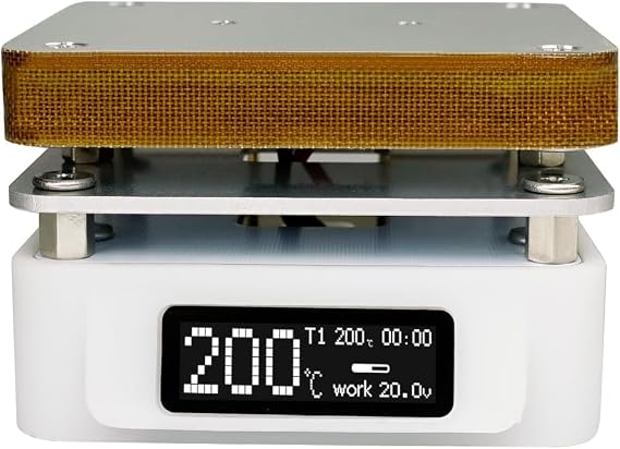 T55 Preheating Soldering Station, Soldering Hot Plate PCB SMD, 25V 95W Welder Heating Plate, Rework Heater, 55x55mm Repairing Heating Plate with OLED Display for Repair, DIY, and Laboratory Use