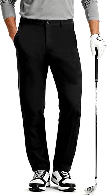 YUCENFU Golf Pants Men Stretch Lightweight Flat Front Dress Trousers with Pockets, Comfy Work Casual Golf Slacks for Men