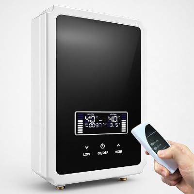 Electric Tankless Water Heater, 110V, 3.5KW, On Demand Hot Water Heater with Remote Control