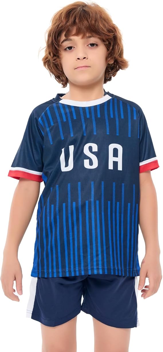 Soccer Jersey Kids #10 National Team Boys&Girls Soccer Shorts Youth Football Practice Jersey/Shirt Set Gift for Soccer Fans