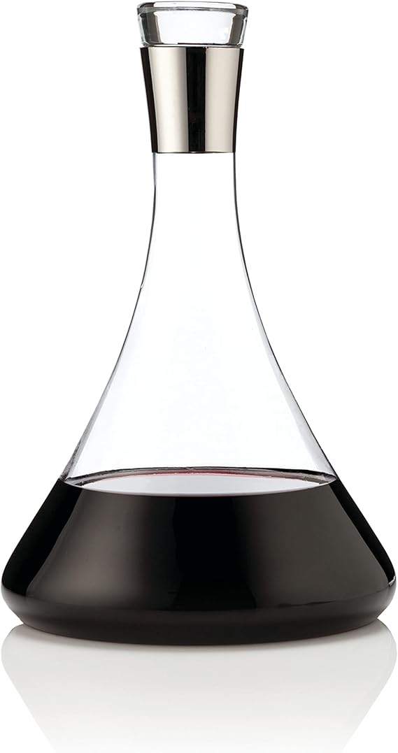 Viski Harrison Chrome Decanter, Clear