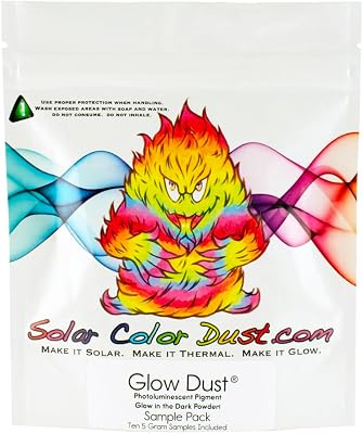 Glow Dust Sample Pack, Invisible Glow in The Dark Powder, Charges with Light, Glows for Hours