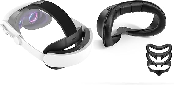 KIWI design K4 Boost Battery Head Strap and V4 Facial Interface 2 Face Pads Only for Quest 3S