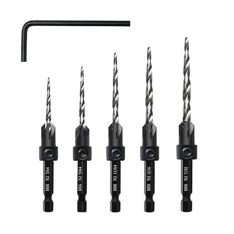 5PCS M2 Countersink Drill Bit Set