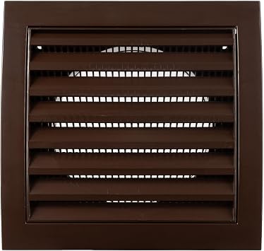 Vent Systems 4 Inch Brown Plastic Soffit Vent Cover Heavy-Duty Louvered Exterior Dryer Vent Cover with Protective Mesh Screen HVAC Exhaust Grille for Bathroom, Dryer, Garage