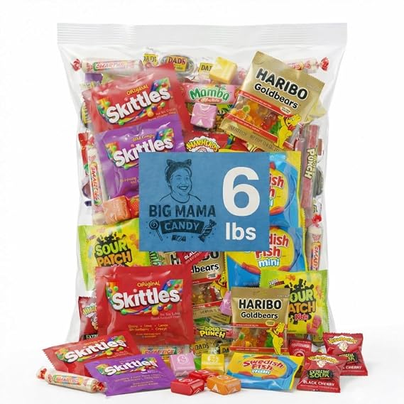 Big Mama Assorted Candy Bulk Gummy Sour Variety Pack 6 lb
