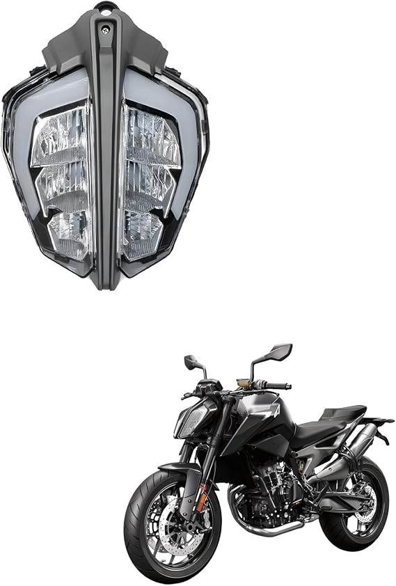 Motorcycle Headlight Assembly Compatible With K-TM DUKE 390 2018-2023 390Duke 2020-2022 High/Low Beam Projector Headlight Kit Replacement Light