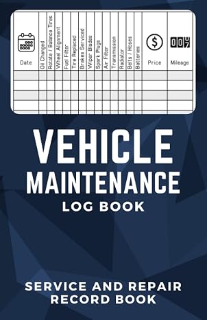 Vehicle Maintenance Log Book: Service and Repair Record Book for Vehicles, Maintenance Checklist for Cars and Trucks, Auto Maintenance Expense Diary