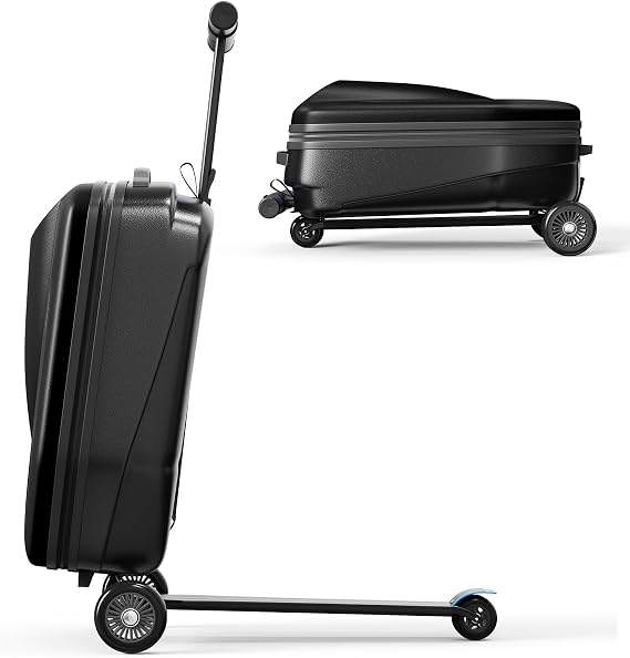 Foldable Scooter Luggage for kids, Carry On Kids Scooter Suitcase (Black)