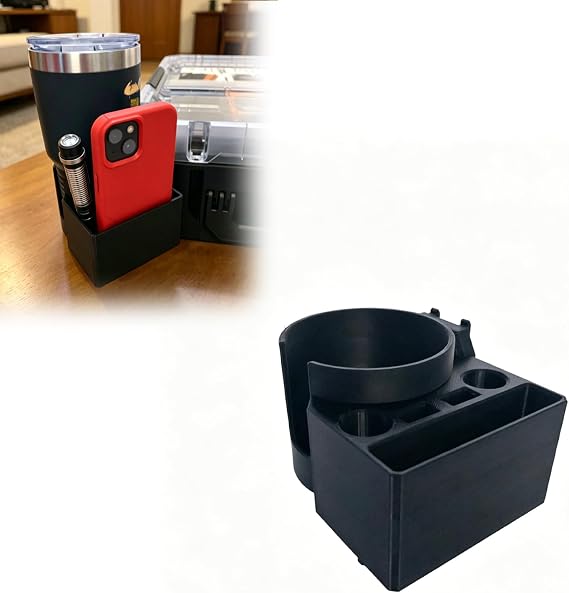 Tool Accessory Cup & Phone Holder Compatible with ToughBuilt StackTech Tool Box Rails Quick-Release Modular Organizer Accessory