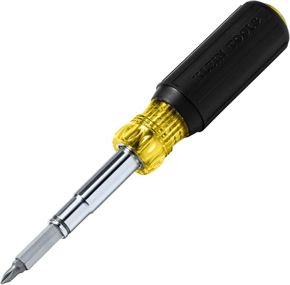 Klein Tools 32500MAG Magnetic Multi-Bit Screwdriver / Nut Driver, 11-in-1 Multi Tool with 8 Bits, 3 Nut Driver Sizes, Cushion Grip Handle