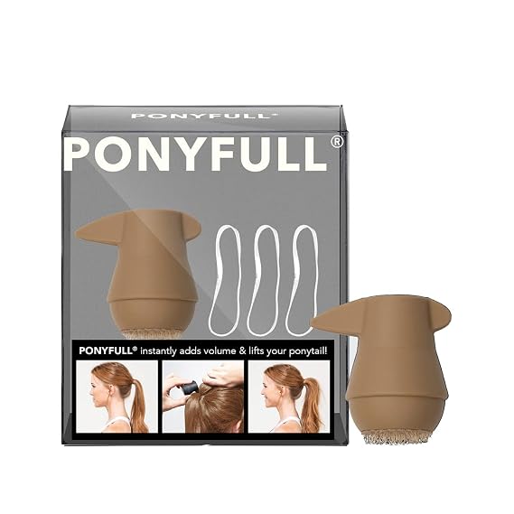 Kitsch PONYFULL Hair Volumizer Tool - (Blonde) | Adds Lift and Style To Your Ponytail Hair Bun Maker for Women Ponytail Volumizer, Includes 3 No Snag Elastic Ties