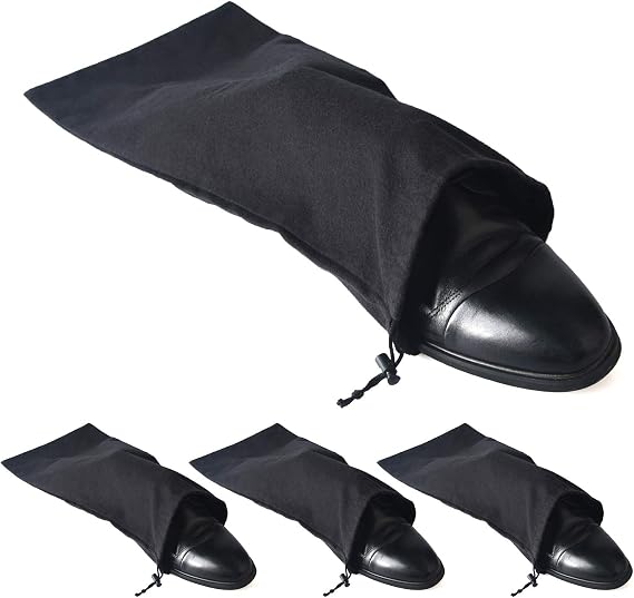 PlasMaller Shoe Storage Bags 100% Cotton with Drawstring for Men and Women for Travel Protecting and Storing Shoes