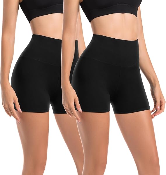Leafigure Women's Cycling Shorts Pack of 2