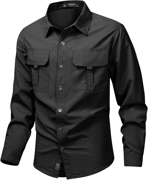 Eisctnd Mens Quick Dry Long Sleeve Fishing Shirts Outdoor Hiking Shirt