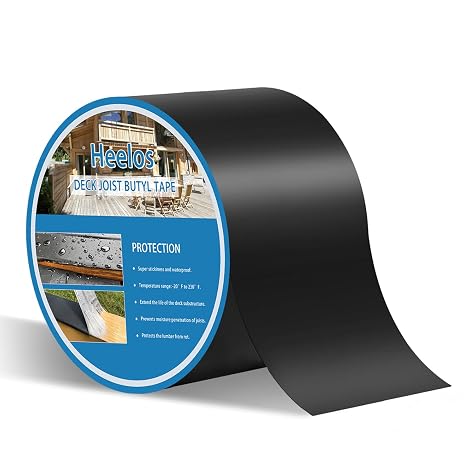 Butyl Joist Deck Tape 4"50,1 Pack Weather-Resistant Deck Joist Tape Waterproof Flashing Tape, Self-Adhesive Joist Tape Decking for Wood Decks Joist Beams Roof