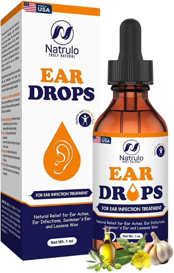 Natural Ear Drops for Ear Infection Herbal Eardrops for Adults, Children & Pets Soothes Discomfort, Ear Aches, Itchy Ears, Swimmer's Ear, Loosens Wax Kids Safe Ear Oil Made in USA