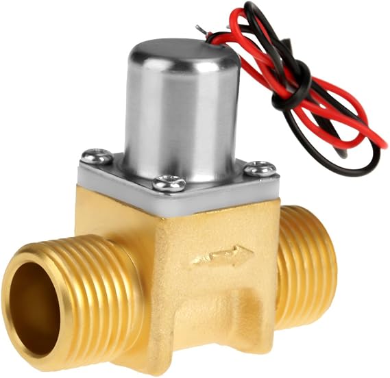 Stainless Steel Electric Solenoid Valve, DC 4.5V 1/2 Inch Water Electromagnetic Valve Direct Acting Normally Closed, Compatible with Water & Air
