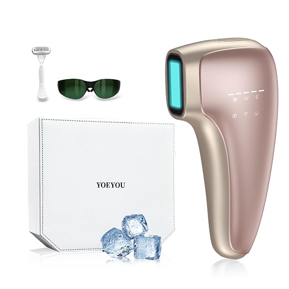 Painless IPL Laser Hair Removal for Women & Men, 39F Sapphire Ice Cooling Technology, At-Home Laser Hair Removal Device for Face, Armpits, Legs, Bikini & Whole Body, Long-Lasting Results