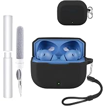 Case for OnePlus Nord Buds 3r / 3V Earbuds,toergy Shockproof,Waterproof,Soft and Slim Silicone Cover with Lanyard & Keychain & Cleaner kit,Black