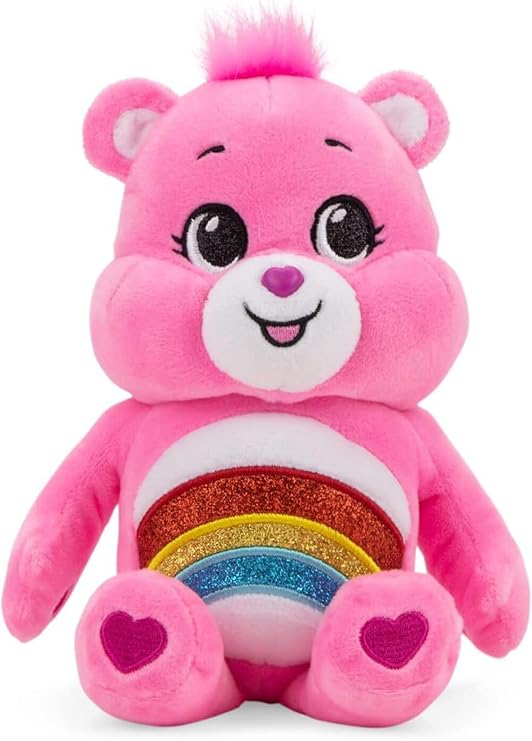 Care Bears 9" Bean Plush (Glitter Belly) - Cheer Bear - Soft Huggable Material!