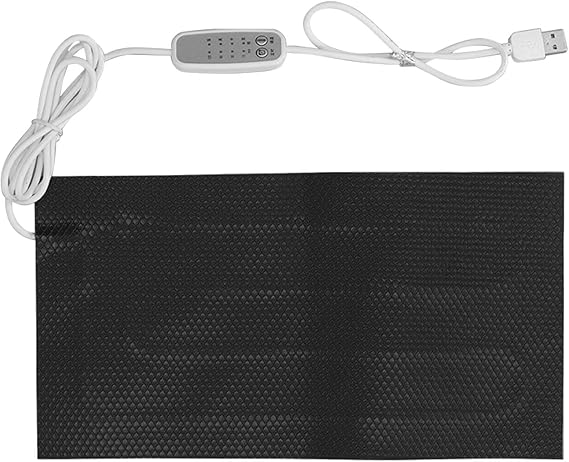 USB Heater Pad, Electric Cloth Heater Pad, Carbon Fiber Heating Pad, 4 Gear Temperature Portable, Washable Timerable for Clothes Seat Bed, Pet Dogs Cats Warmer, Back Neck Shoulder Belly DC5V (25x30cm)