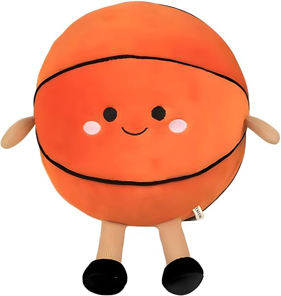Ryttir 11 Inch Big Creative 3D Simulation Basketball Pillow,Fluffy Cars Pillow Basketballs Toy Outdoor Cushions for Ball Owners,Cuddle Companion for Kids and Adults