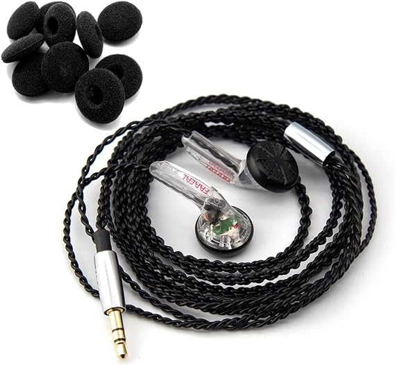 FAAEAL Snow-Lotus 1.0 in Ear Earphones with 15 Pairs Soft Foam Earbuds Eartips,64 Ohm Heavy Bass Flat Head Earbuds with Earphone Pads Replacement Foam for AirPods iPod iPhone Itouch Ipad Headsets