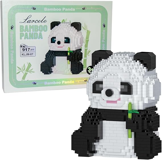 Larcele 917 Pcs Bamboo Panda Micro Blocks Building Set for Kids 8+ KLJM-07