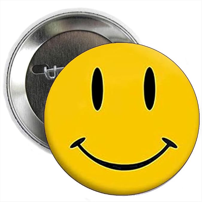 10 Pcs Smiley Face Button Pin Comedian's Badge Pinback Button Badge 2.25"
