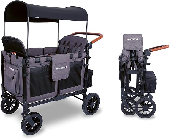 WonderFold W4 Luxe Stroller Wagon Charcoal Grey