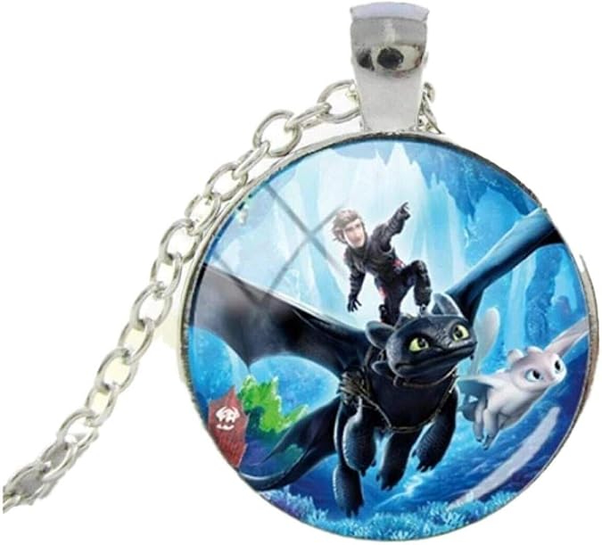 EC Trading Cartoon The King of Dragons Characters Glass Dome Pendant Necklace