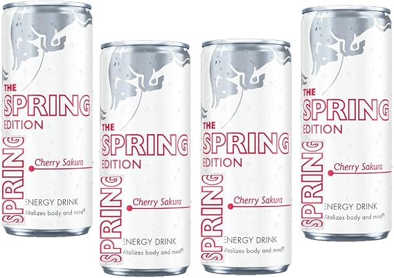 Spring Edition Cherry Energy Drink Cans 473ml - Fruity Cherry Twist Refreshing Drink Can - rebl (4 x Cans)
