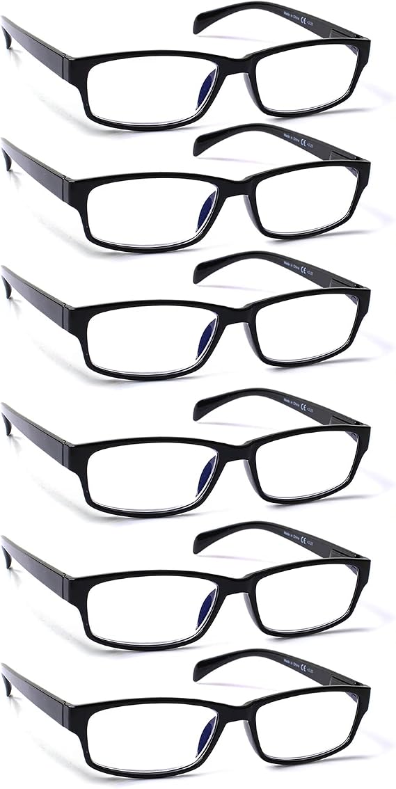 JOSCHOO Computer Reading Glasses for Women and Men 6 Pack Blue Light Blocking Spring Hinge Readers