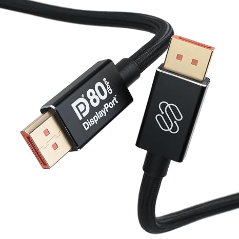 Sewell DisplayPort 2.1 Cable, VESA Certified, DP80 UHBR20, 6.6ft/2m