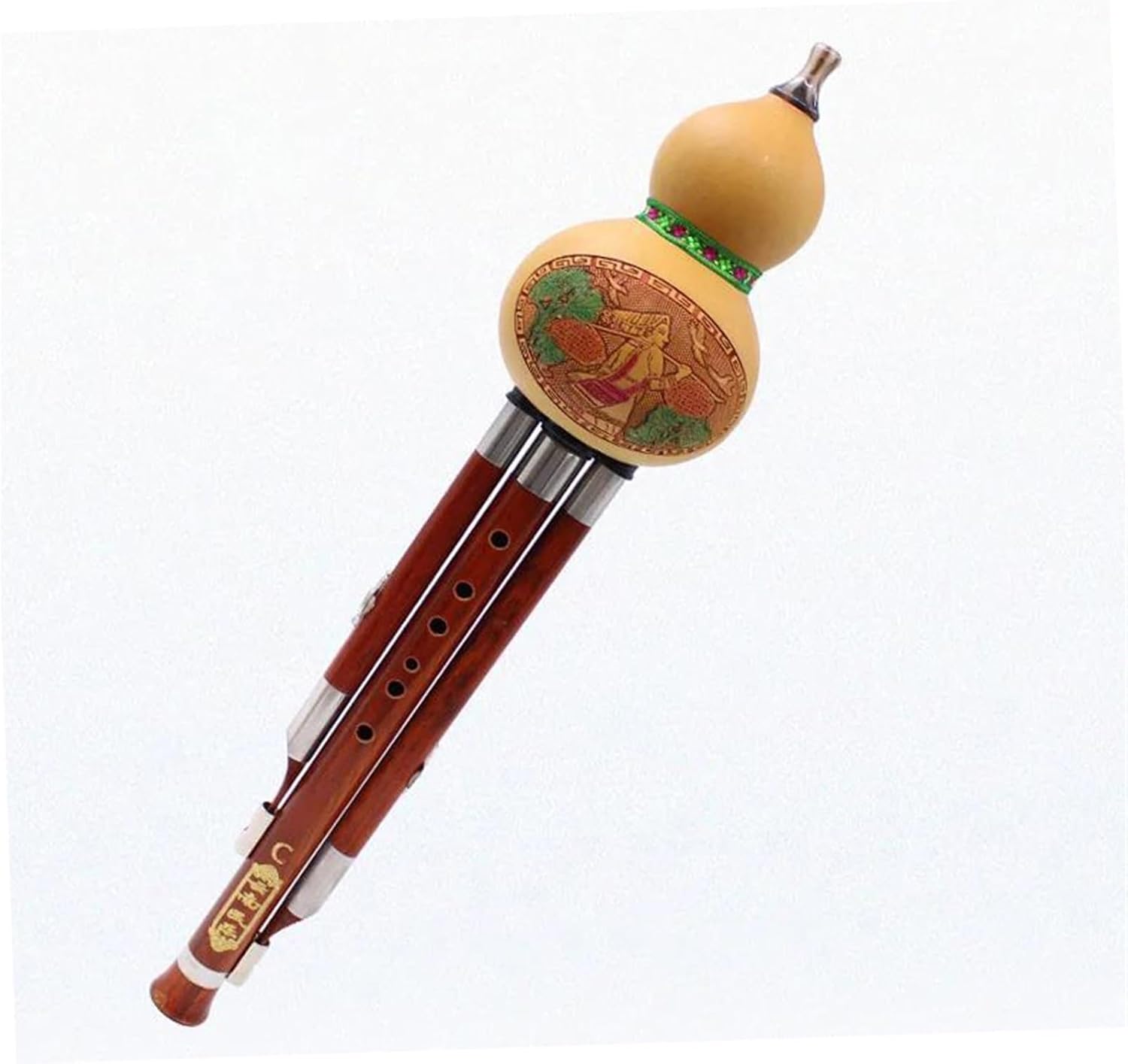 3 Tone C-Key Hulusi Gourd Cucurbit Flute Instrument Suitable For Music Lovers Chinese Traditional Instrument With Box Professional HulusiMahogany