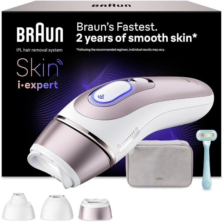 Braun IPL Skin i·expert, Evde Lazerle Tüy Alma, App ile, Çanta, 3 Başlık, PL7321