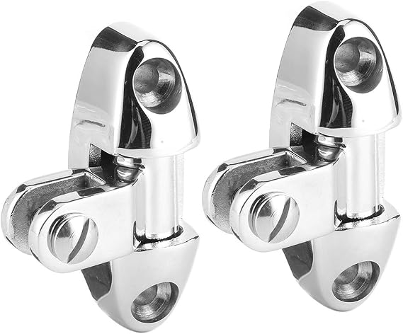 Bimini Top Mount Rotating Deck Hinge with Rubber Pad,Marine Grade 316 Stainless Steel,180 Degree Rotation,Yacht Hardware Accessories,Pair