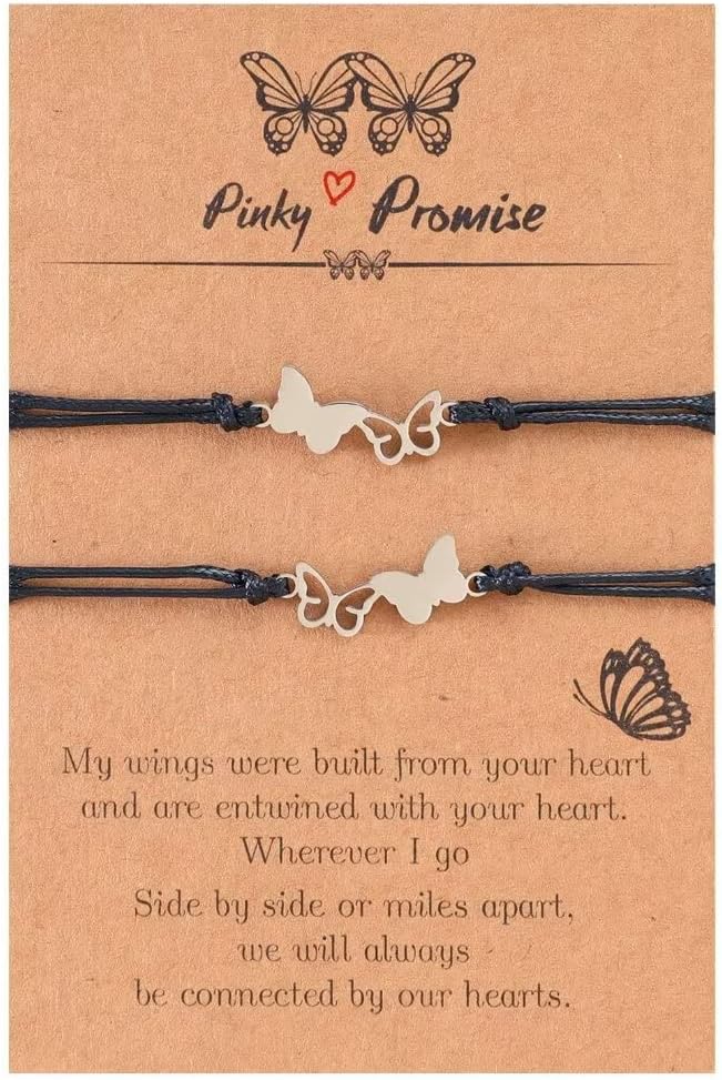 Friend Ship Bracelets Best Friend Bracelet String Bracelets Butterfly Bracelet Start Bracelets Flower Bracelet Bff Bracelets Adjustable Friendship Bracelets for 3 Matching Bracelets Jewelry Gifts for Bff
