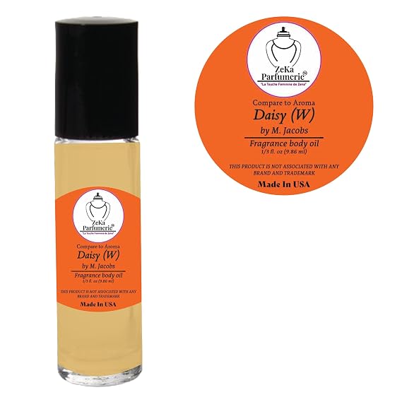 Compare to Aroma compatible with Daisy by M. Jacobs for Women Fragrance Body oil on 1/3 oz (9.86ml) Travel size Roll-On Botlle