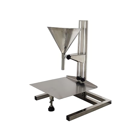 Stainless Steel Feeding Hopper with Support Stand Manual Filling Package Funnel Under Funnel Diameter 2CM