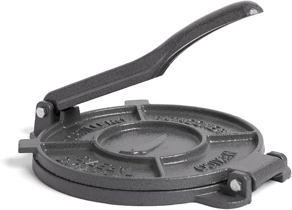Alpha Living Tortilla Press 8 Inch Cast Iron Quesadilla Maker Heavy Duty Empanada Maker Press Cast Iron Tortilla Maker for Kitchen, Home Use