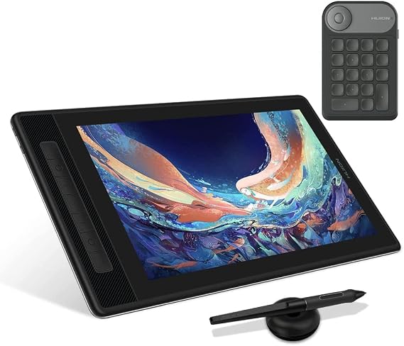 HUION Kamvas Pro 13 2.5K QHD Graphics Monitor Drawing Tablet with Screen QLED Full Lamination 145% sRGB Battery-Free Stylus for Windows PC, Mac, Android, 13.3inch Pen Display with Mini Keydial K20