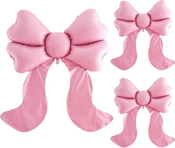 68inch Large pink bow balloons and 2pcs 42inch pink bow