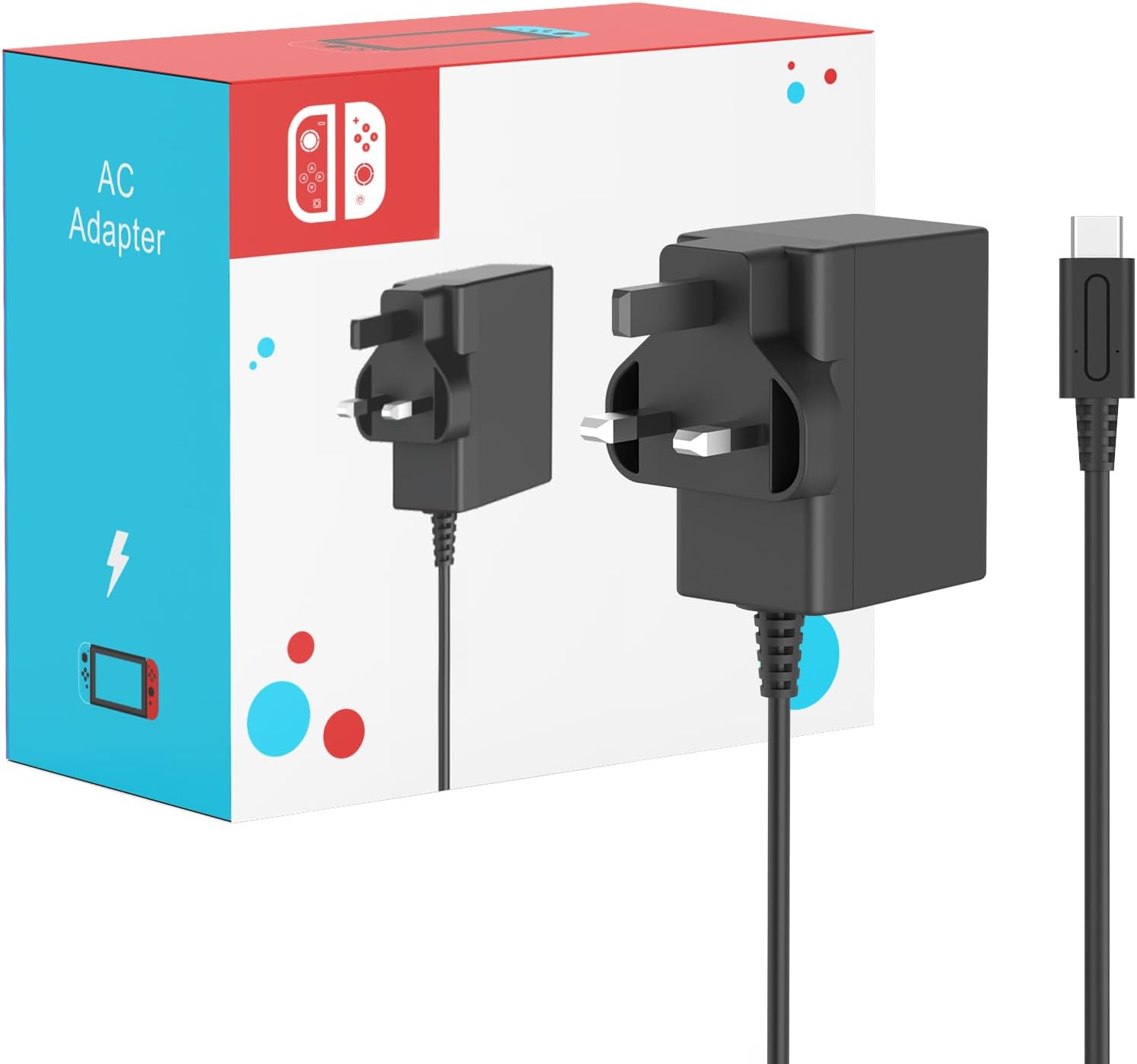 Charger for Nintendo Switch, 45W Fast Charging for Switch, AC Adapter Power Supply with 5FT USB C Cable for Switch LiteSwitch OLEDSwitch Deck DockSwitch Pro Controller, Support TV Mode