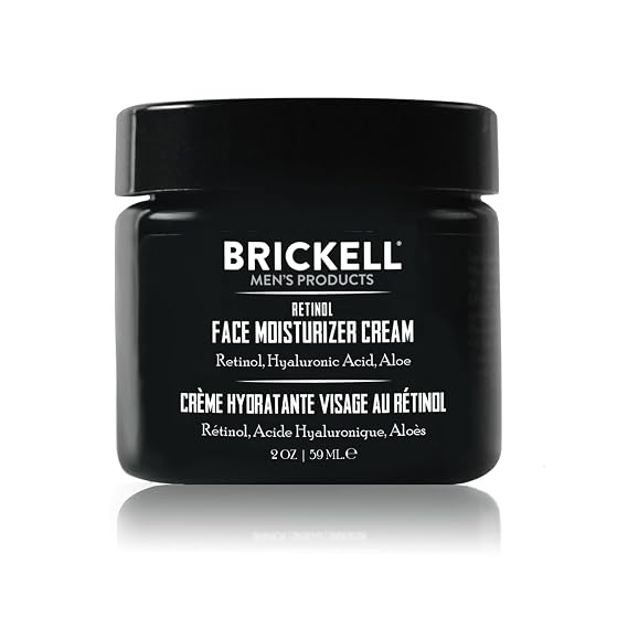 Brickell Men's Retinol Face Moisturizer Cream For Men, Anti-Wrinkle Face Night Cream with Retinol, Hyaluronic Acid, and Vitamin E To Reduce Fine Lines and Even Skin Tone, Fragrance-Free, 2 Ounce