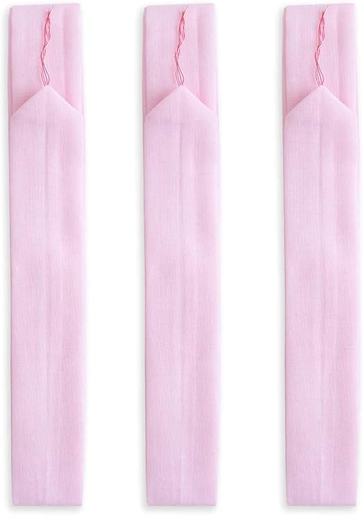 KYOETSU Women's Japanese Kimono Koshihimo Waist Belt 3 set Muslin White/Pink (Pink)