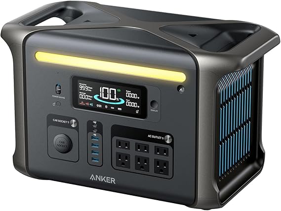 Anker SOLIX F1500 Portable Power Station, 1,536Wh, 1,800W, for Home Use | Rugged PowerHouse Design, 1,536Wh LiFePO4 Battery, 1,800W Solar Generator for Outdoor Use