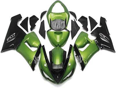 Motorcycle ABS Molding Fairings Fit for Kawasaki Ninja ZX6R 636 2005 2006 05 06 ZX-6R Injection Plastic Full Body Frame Bodywok Cowling Set - Green & Black